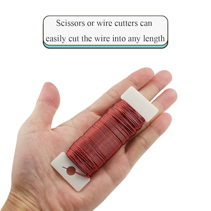 HAHIYO 22Gauge Red Color Metal Floral Wire - 3 Rolls, 115 Yards (345 Feet) - Flexible Paddle Wire for Craft, Christmas Wreath, Flower Arrangement, Bouquet Wrapping, Wedding, DIY
