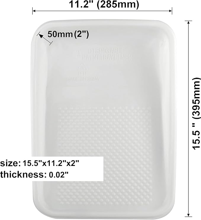 11-Pack 9 inch Disposable Plastic Paint Roller Tray -Come Up with Extra Metal Tray Liner - Ideal for DIY Painting House Projects