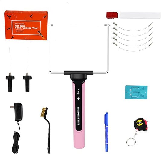 3 in 1 Hot Wire Foam Cutter Kit, Pink Foam Cutter Electric Foam Cutting Tool, Heated Foam Carving Knife Kit