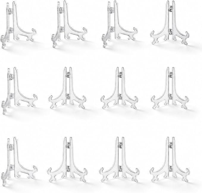 Artliving 3 Inch Acrylic Card Display Stands, Small Plastic Easels and by Artliving