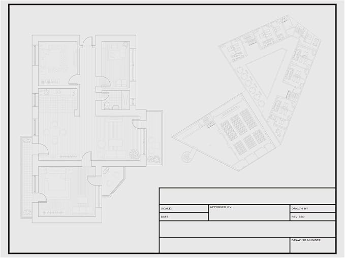Geyee 10 Sheets Architectural Vellum Paper Translucent White Vellum Sheets Drafting Paper Rag with Border and Title Block(18 x 24 Inches)
