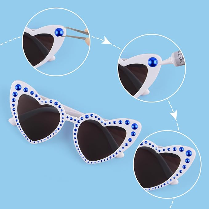 NACHLYNN 6480 Pcs Flat Back Pearl 7 Sizes Half Round Beads Blue - Image 3