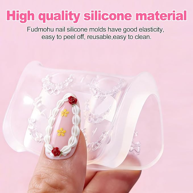 6Pcs Silicone Nail Art Molds Kit - Image 6