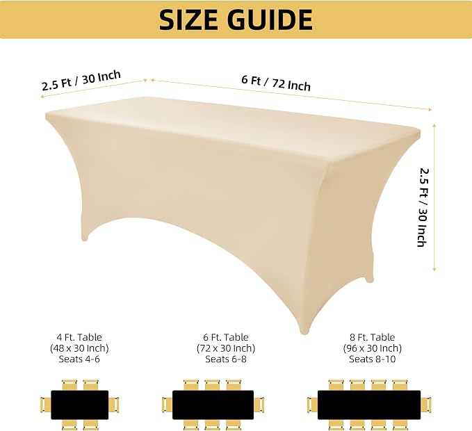 10-Pack 6ft Spandex Table Covers - Image 4