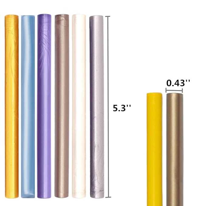 Gray Blue Wax Sealing Sticks, ONWINPOR 10pcs Glue Gun Wax Seal Sticks for Wax Seal Stamp, Melting Wax Seal Sticks for 0.43'' Glue Gun Wax Sealing Sticks (Gray Blue)