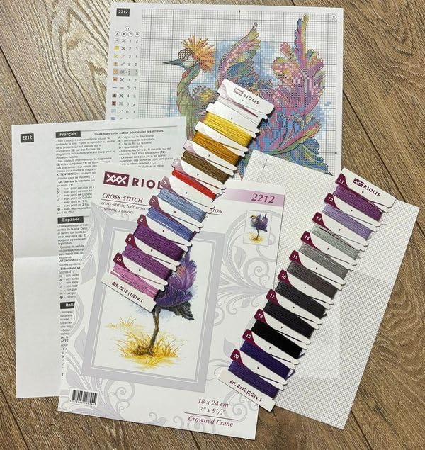 RIOLIS - Crowned Crane 2212, Cross Stitch Kits 7" x9½, Cross Stitch Kits - Image 6