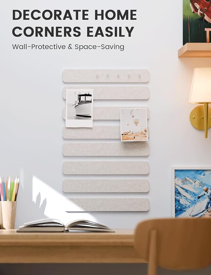 Fluxynara Cork Board Alternative Felt Strip Board 8-Pack 13"x2", Office Pin - Image 4