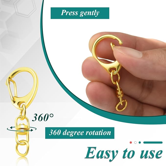 25 Pack Lobster Claw Clasps Keychain Kit, Bronze Keychain Clip - Image 5