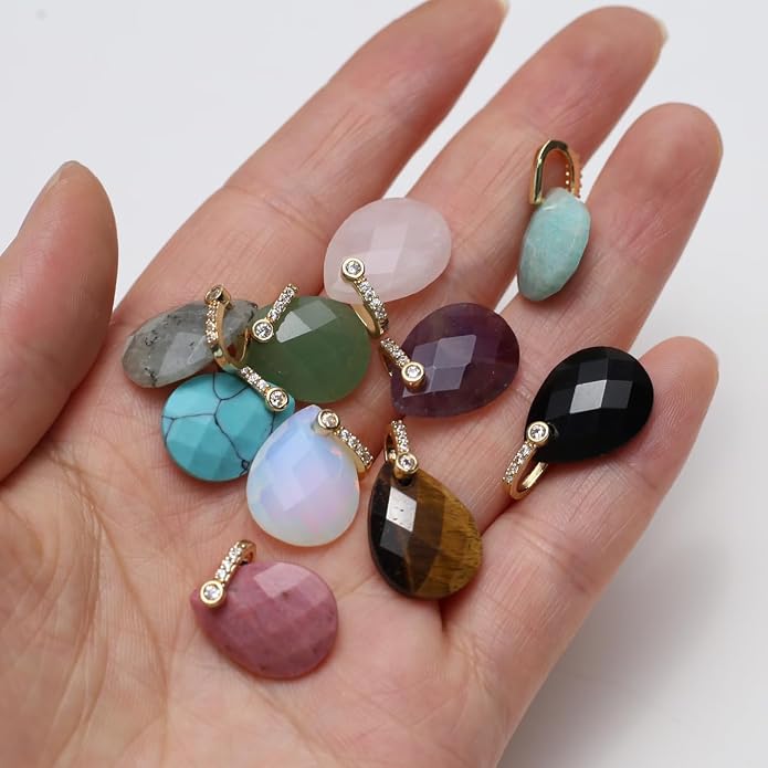 LE SKY Natural Stone Pendants Healing Crystal Gemstones - Image 3