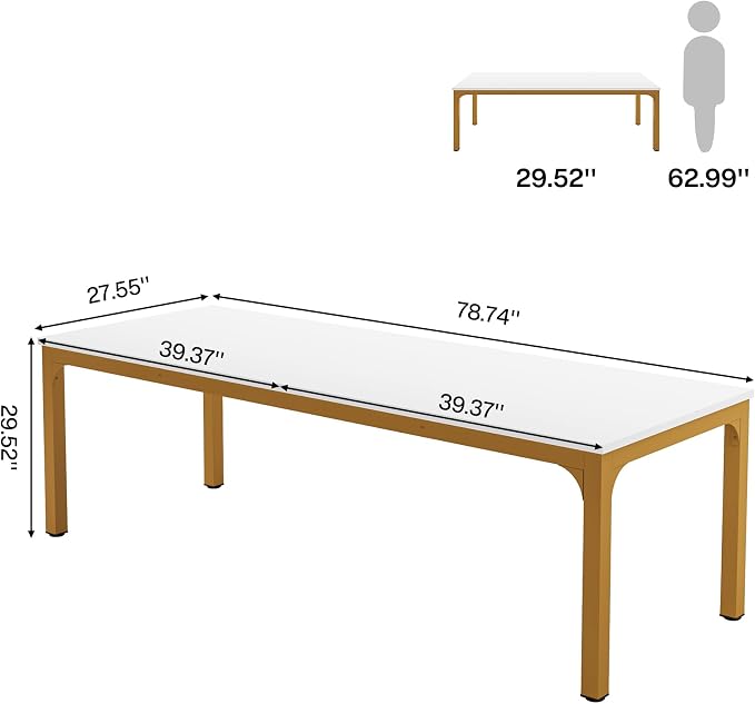 Tribesigns Modern 78.7 Inches Extra Long Computer Desk 2 Person Desk, Double - Image 2