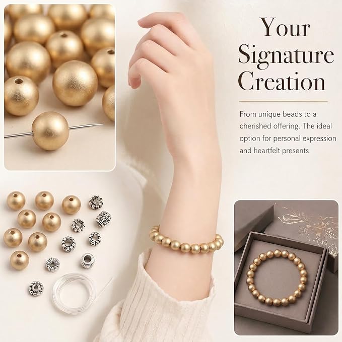 4mm Matte Gold Hematite Bead, 15-Inch Matte Round Loose Stone Beads - Image 4