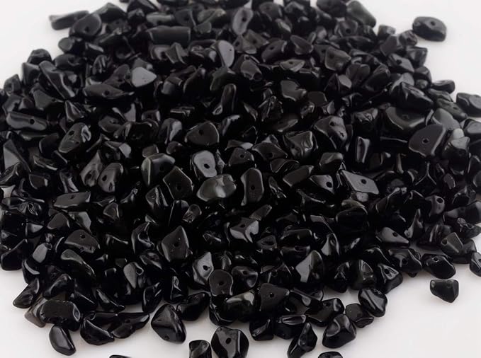 Natural Chip Stone Beads Black Obsidian Onyx 5-8mm About 400pieces Irregular - Image 2