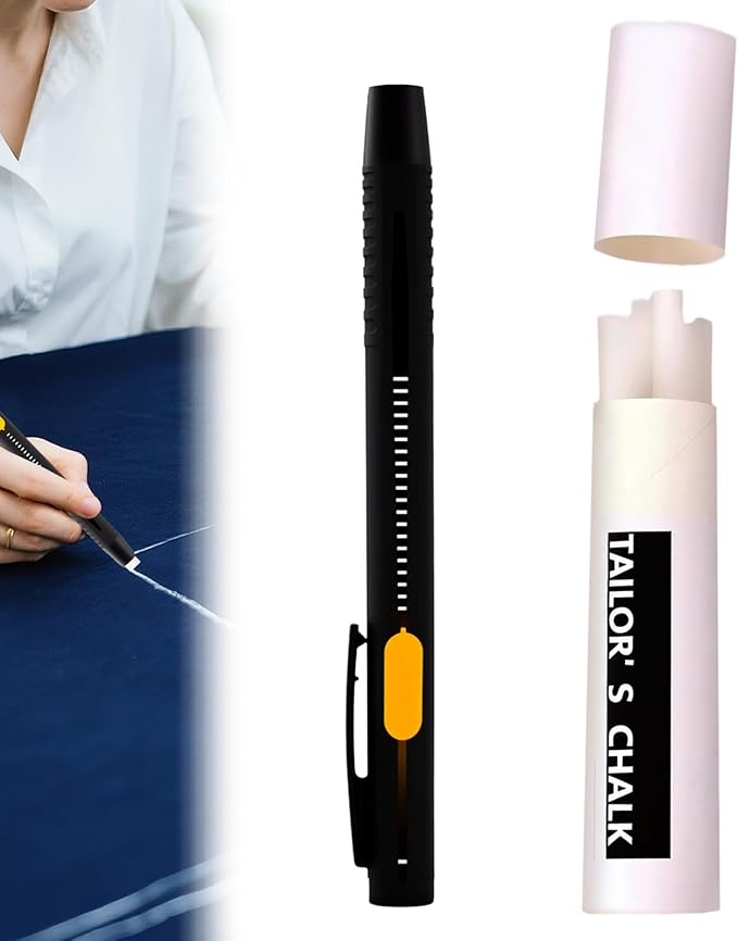 Heat Erasable Fabric Markers for Sewing, Quilting & Embroidery & DIY Crafts - Washable, Refillable DIY Chalk Pens for Cotton & Knitted Fabrics, Sewing Supplies (1 Pen + 20 Refills)