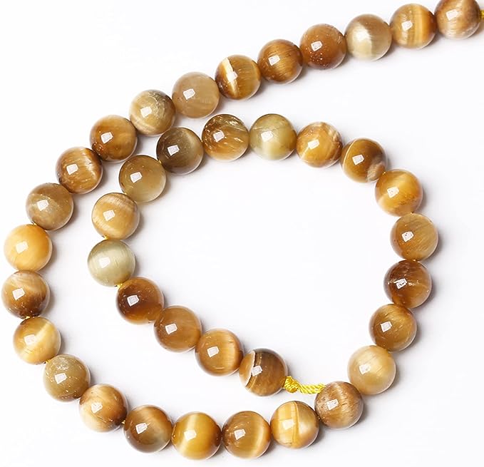 180PCS 4mm AAA Natural Tiger Eye Stone Beads Gemstone Round Spacer Loose Beads for Jewelry Making DIY Bracelet,Necklace, Earrings 2 Strand 32"