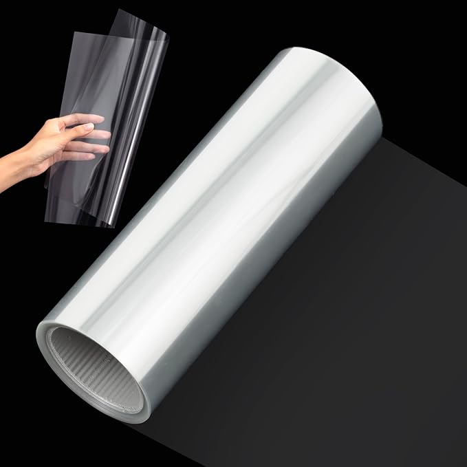 Frienda 12 Inches x 80 ft 6 Mil Rolls Blank Stencil Sheets Acetate Sheets Clear Template Material Reusable Acetate Rolls for Crafts Stencil Vinyl for Cutting Machines(Clear)