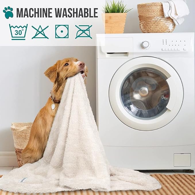 PetAmi Dog Blanket for Small Medium Dogs Beige, Fluffy Soft Puppy Blanket - Image 6