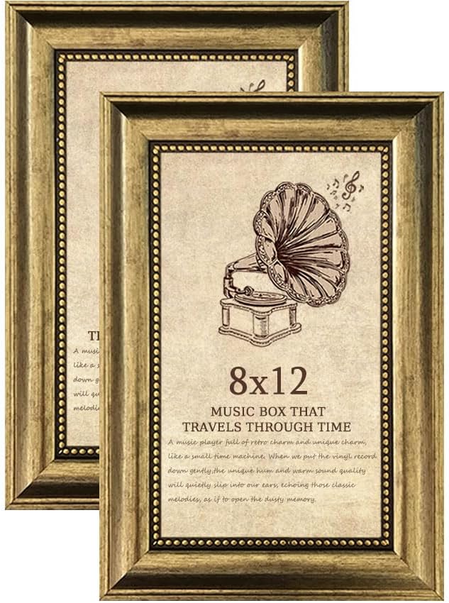 8x12 Picture Frame 2 Pack, Vintage Picture Frame Gold Frames Ornate Vintage by TKYGU
