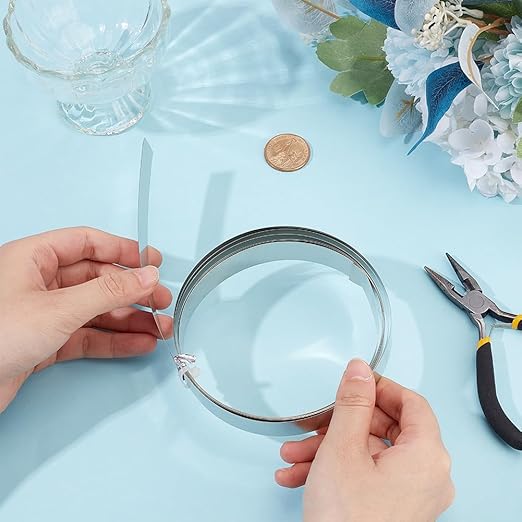BENECREAT 9.84 Feet 32Gauge Flat Nickel Silver Wire, 18mm Wide Flat Bezel White Copper DIY Bezel Setting Wire for DIY Jewelry Craft Making Gem Wrapping