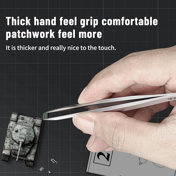 stedi 2PCS Precision Thickened Tweezer Set, Model Hobbyist Tools, Ultra - Image 5