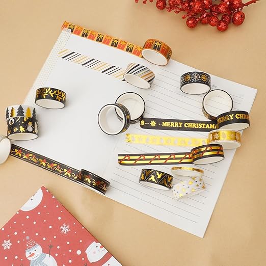17 Rolls Christmas Washi Tape Set Holiday Washi Tape for Journaling Decorative Tapes Christmas Packing Tape Designs Journaling Kit for Women Gifts for Daughter Granddaughter Stocking Stuffer for Women