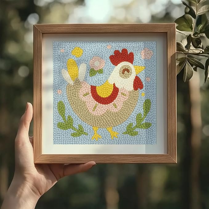 Doodlream Cute Chickens DIY Punch Needle Embroidery Kit - Image 6