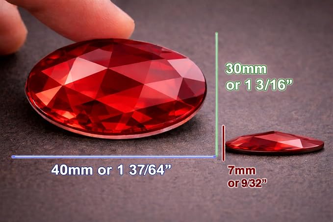 40x30mm Blue Sapphire Lite .LS Large Flat Back Oval Acrylic Rhinestones Cosplay - Image 4