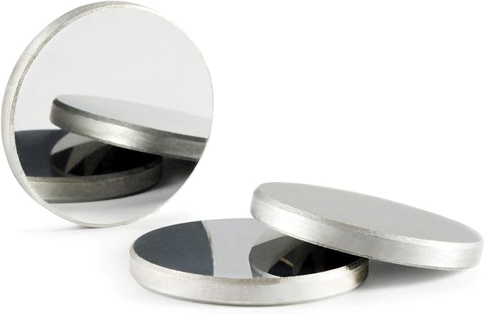 TEN-HIGH Mo Reflective Lens CO2 Laser Lens Laser Mirror Molybdenum Mirrors, for CO2 Laser Engraving Cutting Machine, Dia 25mm 3PCS
