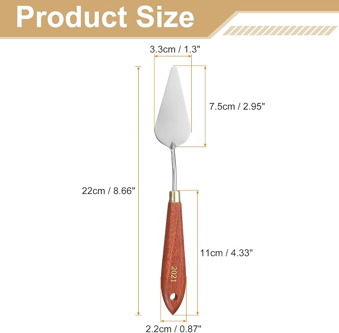 HARFINGTON Palette Knife Painting Tool 2.95" x 1.3" Stainless Steel Teardrop - Image 2