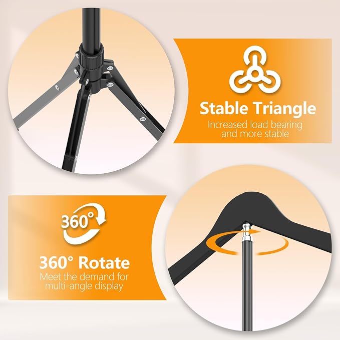2 Pack Adjustable Shirt Display Stand 32-63 Inch, Foldable Clothing Display - Image 6