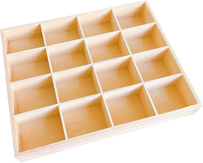 13.4''x10.6''x2'' Wooden Storage Divider Box Showcase Display Tray | Showcase - Image 3