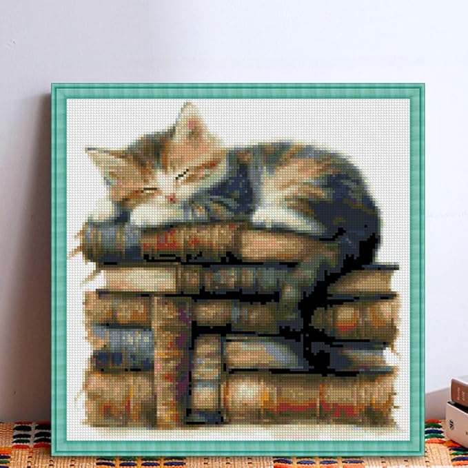 KYOQFVN Cat Counted Stamped Cross Stitch Kits - Image 4
