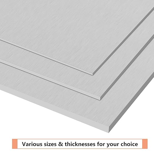 2Pack 6061 T651 Aluminum Sheet Metal 10 x 10 x 1/16 (0.06”) Inch Plain Thin Aluminum Plate Covered with Protective Film, Heat Treatable Rectangle 1.5MM Aluminum Metal Plate for Crafting, Industrial