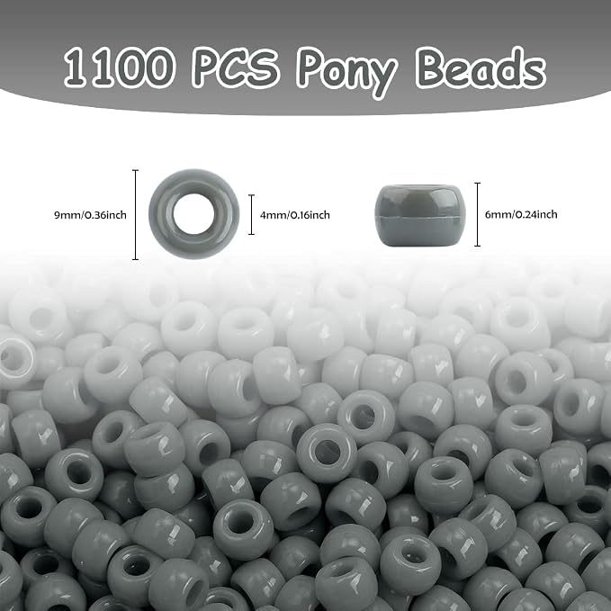 Pony Beads Bulk 1100 Pcs, Beads - Image 2