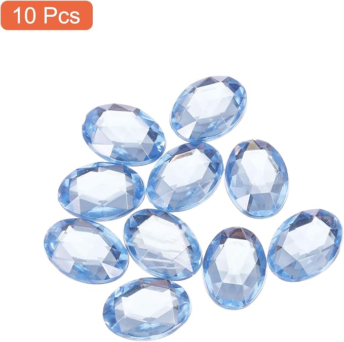 MECCANIXITY 10Pcs Acrylic Oval Gems 30x40 mm Flat Back Artificial Rhinestones - Image 3
