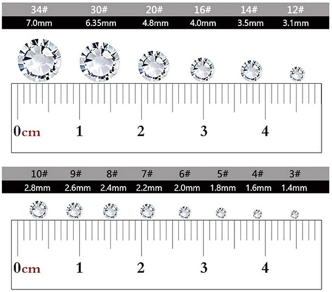 Onwon 1440 Pieces SS6 / 2mm Clear Crystal Flat Back Brilliant Round Rhinestones - Image 3
