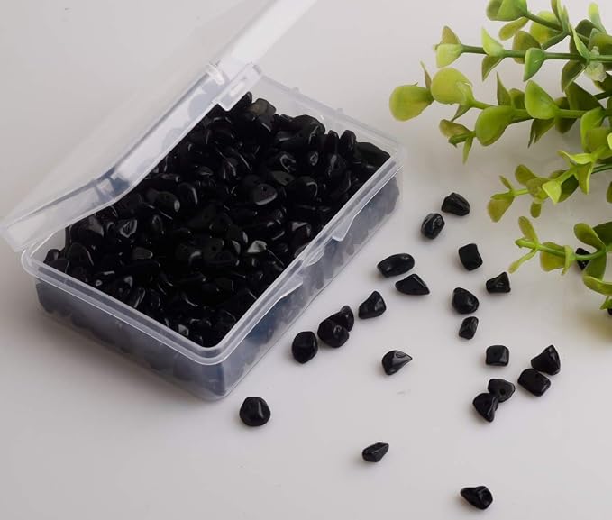 Natural Chip Stone Beads Black Obsidian Onyx 5-8mm About 400pieces Irregular - Image 3