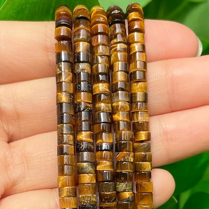 150Pcs 4×2mm Natural Yellow Tiger Eye Spacer Stone Beads - Image 3