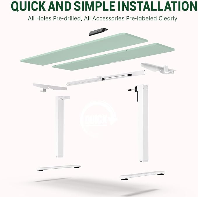 Veken 55 Inch Large Electric Standing Desk, Gaming Table, Suit students - Image 4