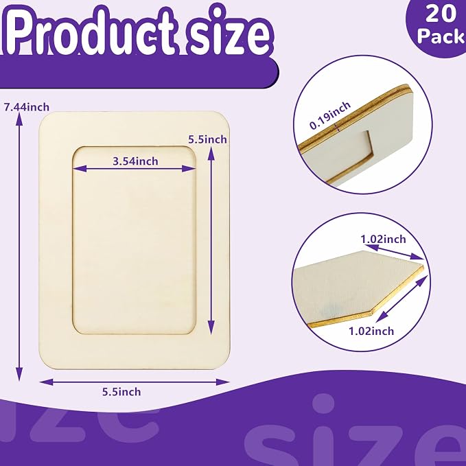 VOKOY 20 Pack Wooden Picture Frames - Image 2