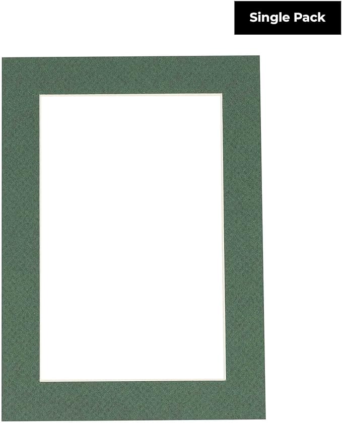 11x14 Mat for 8.5x11 Photo - Precut Hunter Green Picture Matboard for Frames Measuring 11 x 14 Inches - Bevel Cut Matte to Display Art Measuring 8.5 x 11 Inches - Acid Free ONE MAT