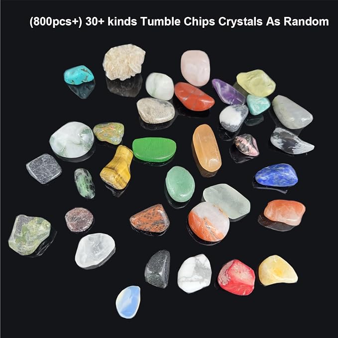 800Pcs+ Gemstones and Crystals Set, 30Kinds+ Bulk Rocks and Minerals Science Kit - Image 3