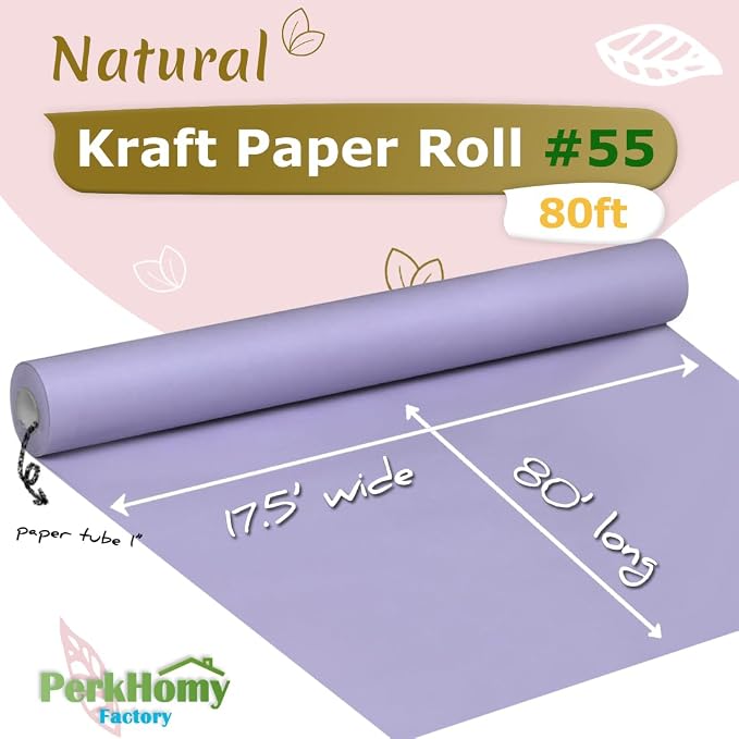 PerkHomy Light Purple Kraft Paper Roll 17.5" x 960" - Image 2