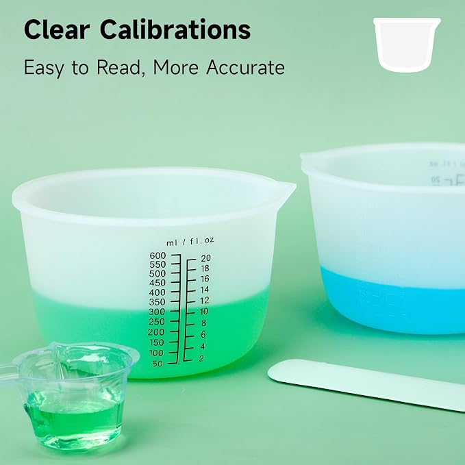 Gartful 600ml Reusable Silicone Resin Cups, Large Silicone Mixing Bowl - Image 3