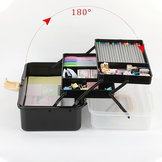 BTSKY 3-Layer Plastic Dividing Storage Box Craft Organizer - Image 2