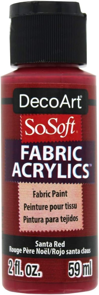 DecoArt SoSoft Fabric Acrylic Paint 2oz-Santa Red by DecoArtAcrylicPaintCraftSupplies