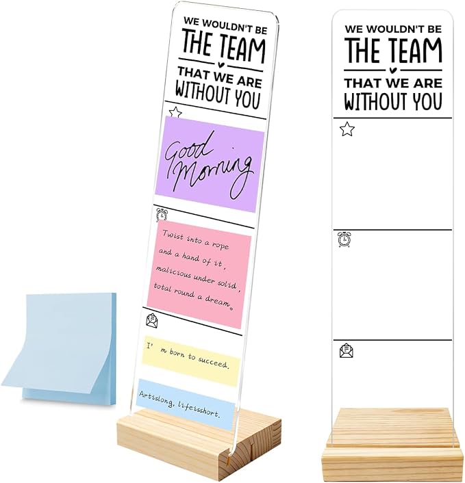 Monitor Memo Board with Removable Wooden Base Acrylic Portable Sticky Note by HTBIG