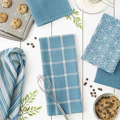 DII Assorted Woven Kitchen Set, Storm Blue, 5 Piece - Image 3