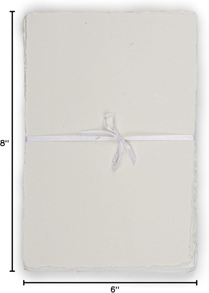 LEATHER VILLAGE Offwhite Deckled Edge Handmade Watercolor Paper 9.5x12.5 | 50 - Image 10