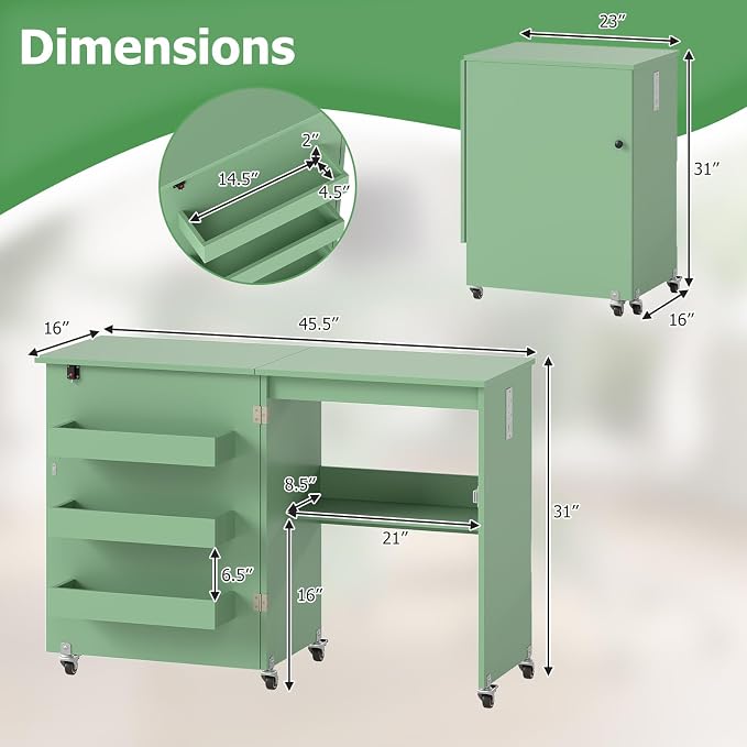 Giantex Folding Sewing Table - Image 3