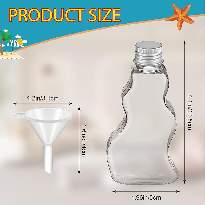 Nuenen 100 Pcs Sand Art Bottles Bulk Wave Shaped Plastic Bottles - Image 2